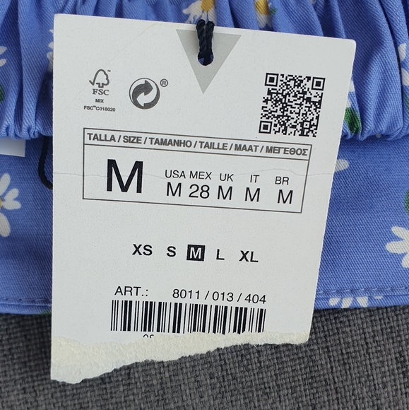 ZARA Blue Crop Top Daisy Print Size M BNWT - Picture 10 of 10